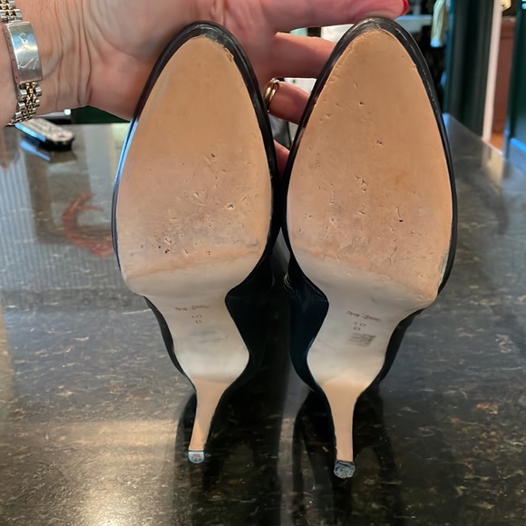 COACH Grace Womens Black Leather Knee High, High Heeled Boot, silver logo Sz 10 - Picture 5 of 10